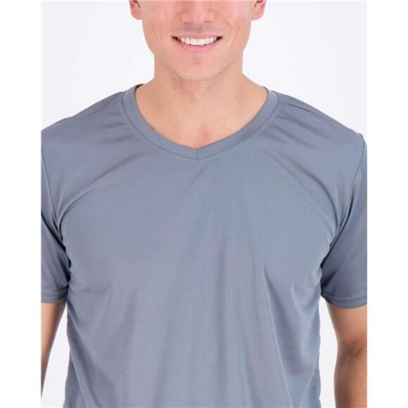 Mens 5 Pack Quick Dry V Neck T Shirt Athletic Mesh Big Tall Gym Workout Shirts - Picture 3 of 7